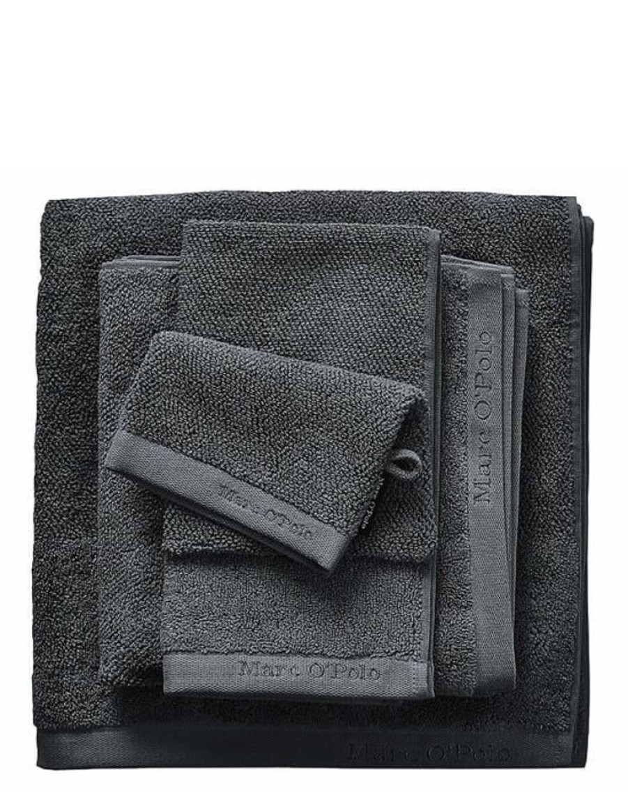 Washandjes | Marc O'Polo Washandjes Marc O'Polo Timeless Uni Washand Antraciet 16 X 22 Cm