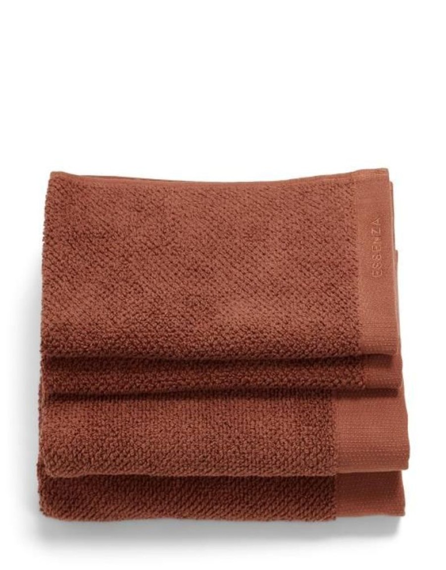 Handdoeken | ESSENZA Handdoeken Essenza Connect Organic Uni Handoekset Warm Brown 50 X 100 Cm + 30 X 50 Cm Set