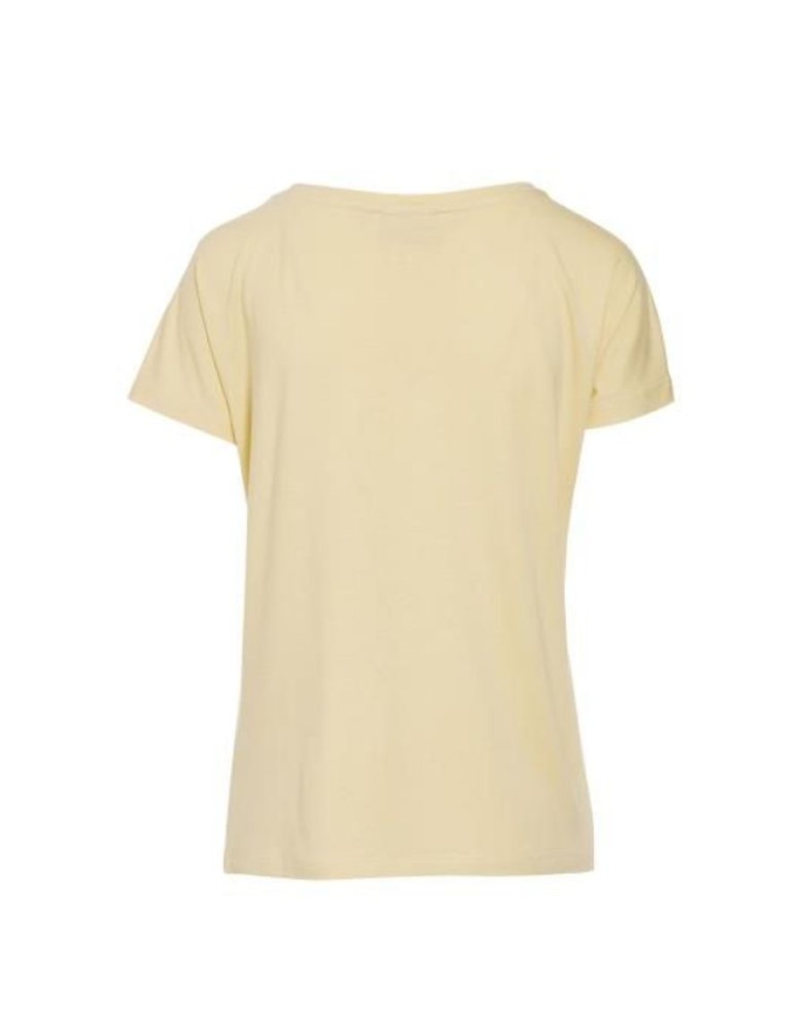 Shirts En Tops | ESSENZA Shirts En Tops Essenza Ellen Uni Yellow Straw Top Korte Mouw Xl