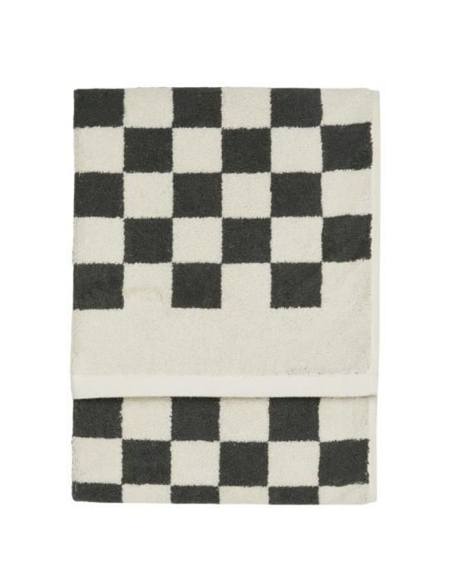 Gastendoekjes | Marc O'Polo Gastendoekjes Marc O'Polo Checker Antraciet Gastendoek 30 X 50 Cm